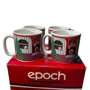 Epoch Twas The Night Before Christmas Set 4 Mugs~BRAND NEW IN BOX!